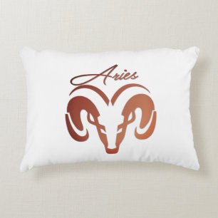 Bronze Aries the Ram Zodiac Decorative Cushion