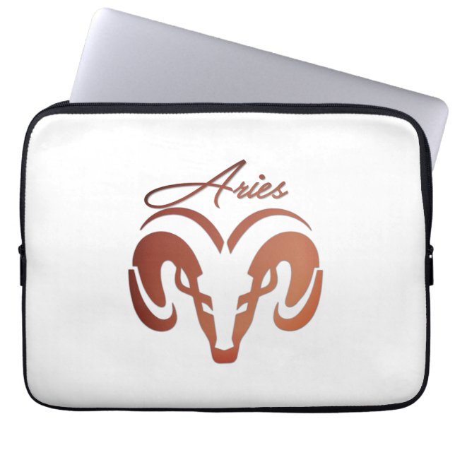Bronze Aries the Ram Zodiac Laptop Sleeve (Front)