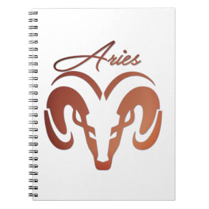 Bronze Aries the Ram Zodiac Notebook