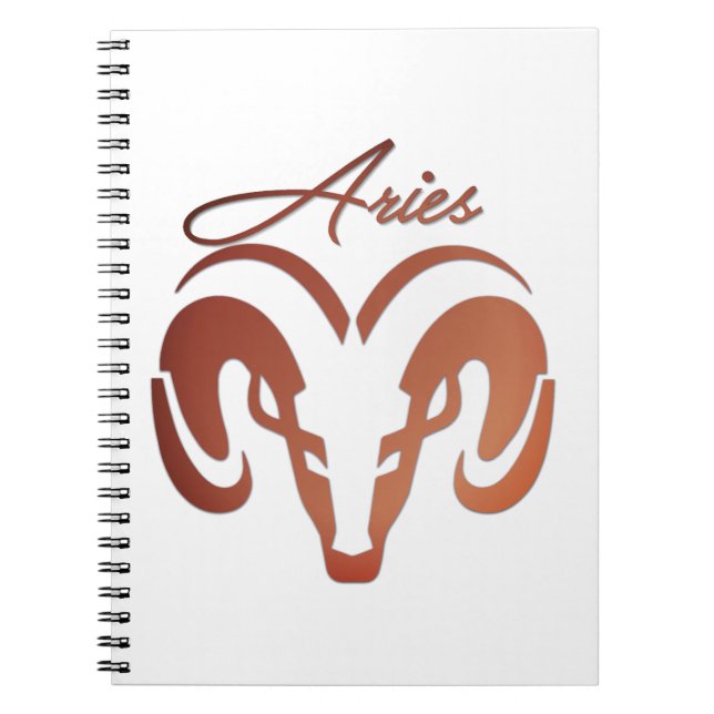 Bronze Aries the Ram Zodiac Notebook (Front)