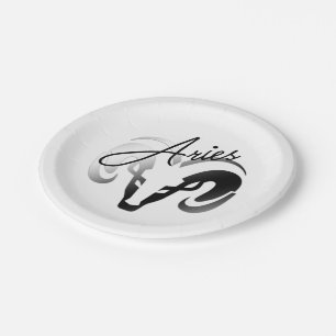 Bronze Aries the Ram Zodiac Paper Plate