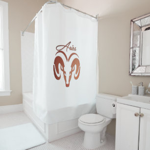 Bronze Aries the Ram Zodiac Shower Curtain