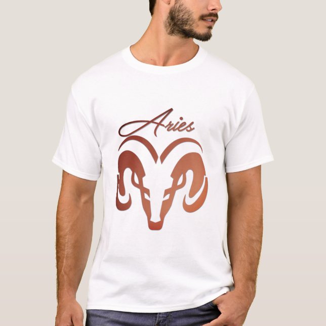 Bronze Aries the Ram Zodiac T-Shirt (Front)