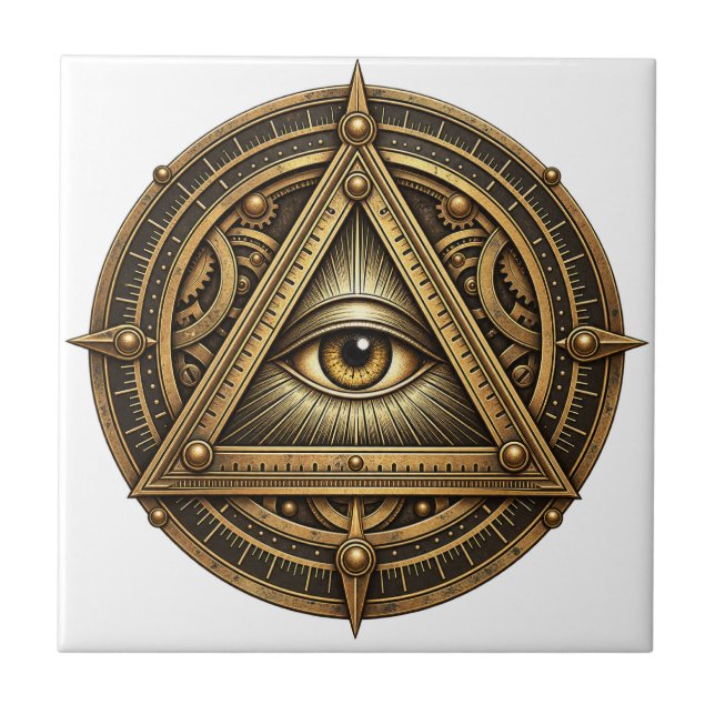 Bronze Astrolabe Eye Ceramic Tile (Front)