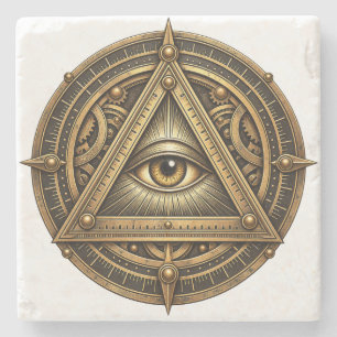 Bronze Astrolabe Eye Stone Coaster