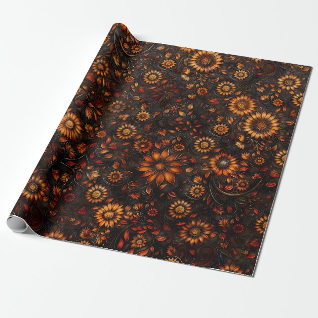 Bronze Autumn Wrapping Paper (Unrolled)
