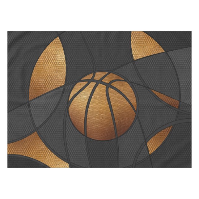 Bronze Basketball Abstract Art Tablecloth (Front (Horizontal))