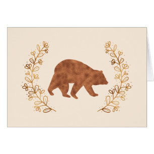 Bronze Bear and Wreath Note Card