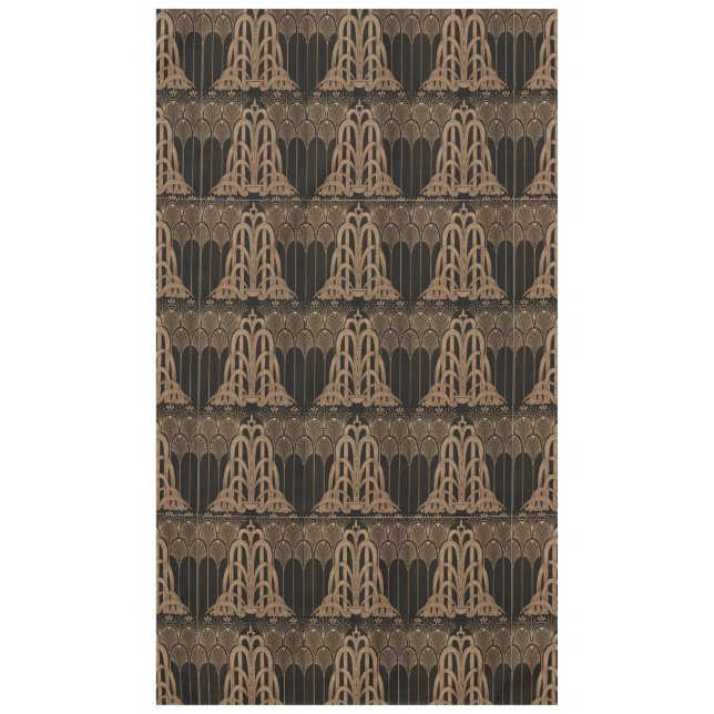 Bronze,black,art deco, art nouveau, floral,pattern tablecloth (Front)
