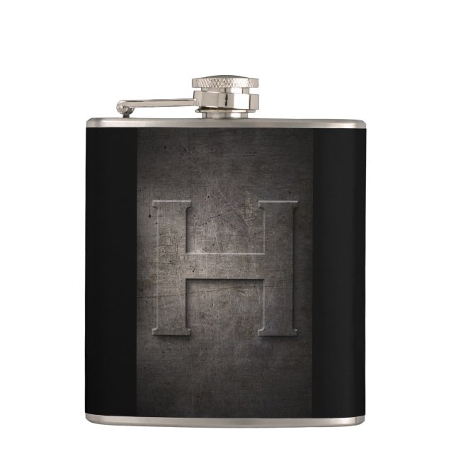 Bronze Black Metal H Monogram Flask (Front)