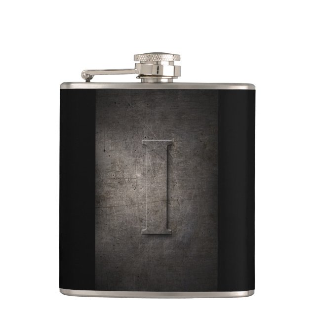 Bronze Black Metal I Monogram Flask (Front)