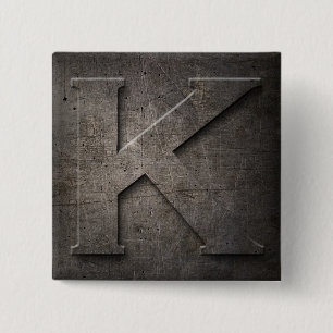 Bronze Black Metal K Monogram square Button