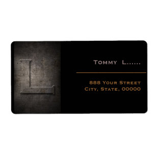 Bronze Black Metal Monogram L Address Labels