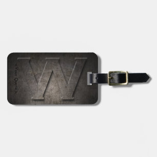 Bronze Black Metal W Monogram Travel Luggage Tag