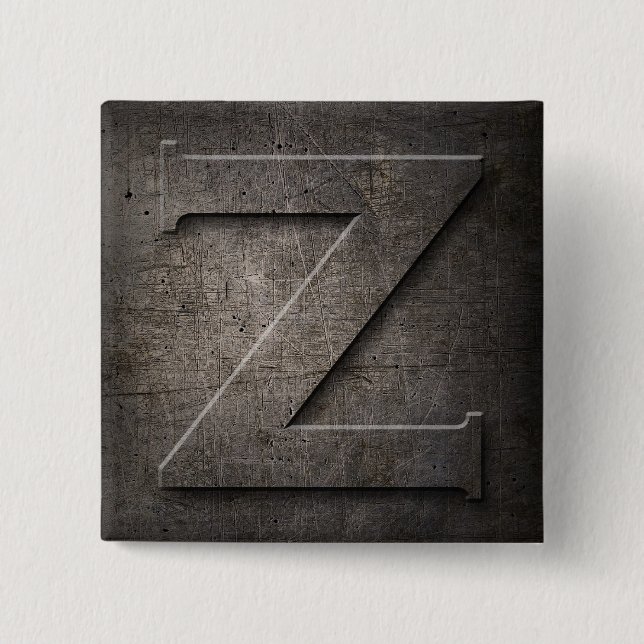 Bronze Black Metal Z Monogram square Button (Front)