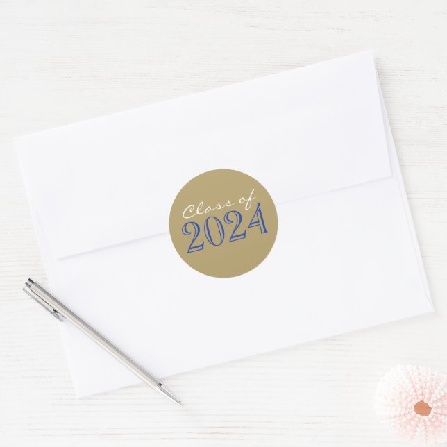 Bronze & Blue Graduation Envelope Seal Stickers (Envelope)