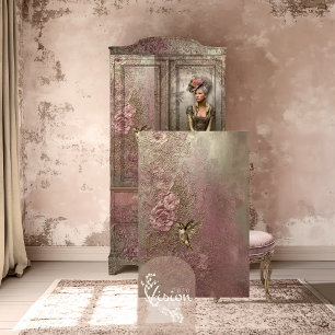 Bronze Blush, Gold Hummingbird, Embossed Patina Tissue Paper