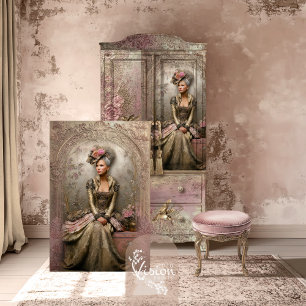 Bronze Blush Victorian Woman Portrait Art  Tissue Paper