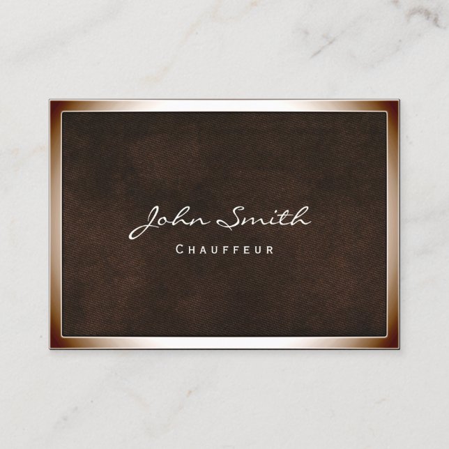 Bronze Border Chauffeur Chubby Business Card (Front)