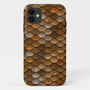 Bronze Brown Mermaid Fish Scale Dragon Texture iPhone 11 Case