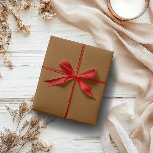 Bronze Brown Solid Colour Classic Elegant Wrapping Paper