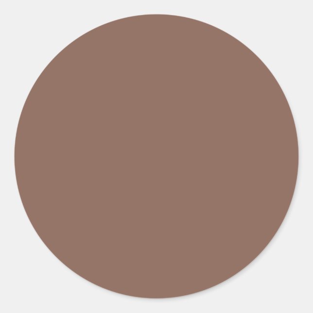 Bronze Brown Solid Colour Classic Round Sticker (Front)