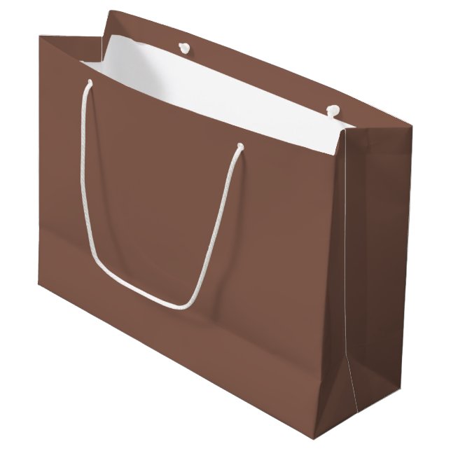 Bronze Brown Solid Colour Large Gift Bag (Front Angled)