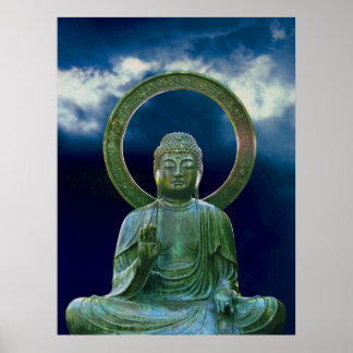 Bronze Buddha photo painting Poster