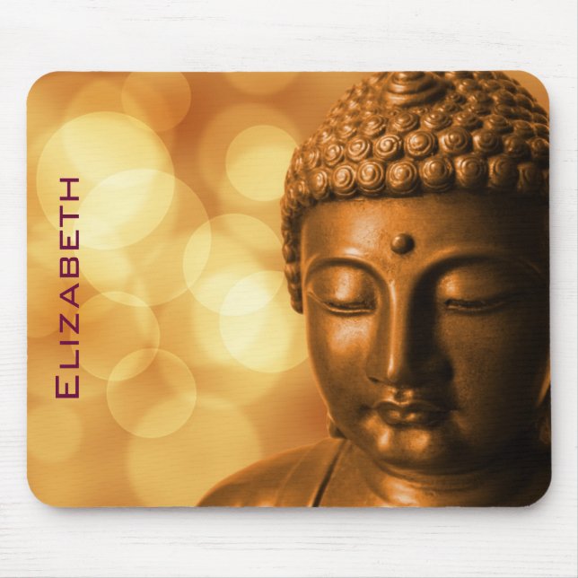 Bronze Buddha Statue Personalised Mouse Pad (Front)
