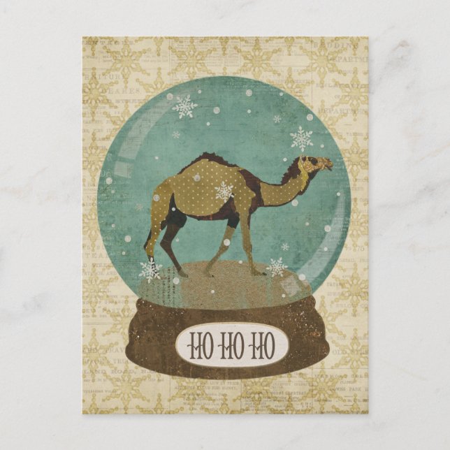 Bronze Camel Snowglobe Postcard (Front)