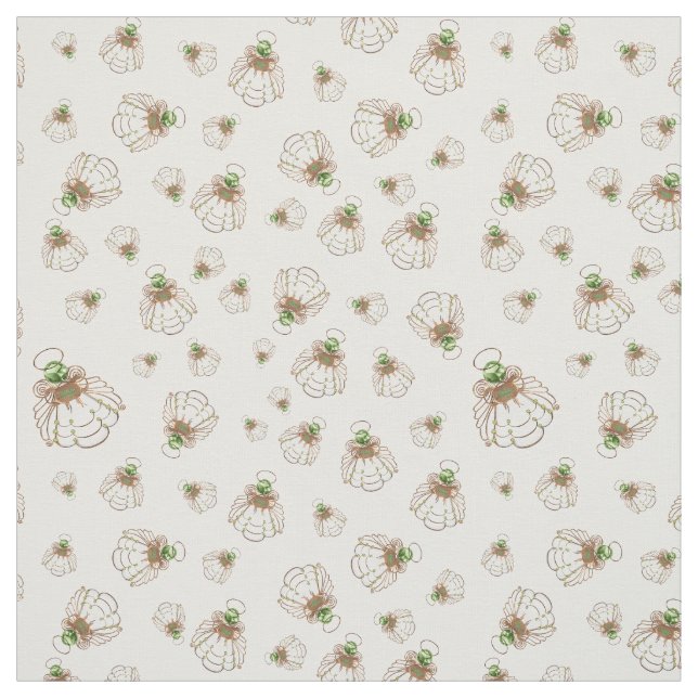 Bronze Christmas Angel of Hope Seamless Pattern Fabric (Swatch)