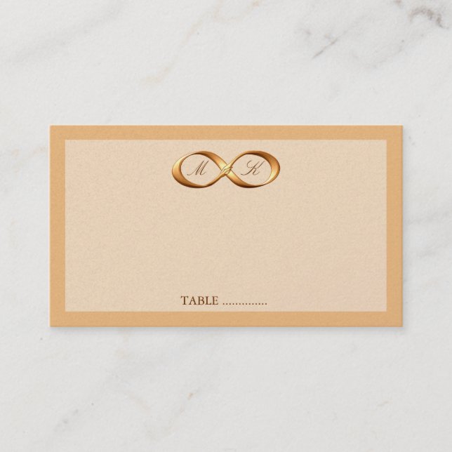 Bronze Copper Infinity Hand Clasp Wedding Place Ca Place Card (Front)