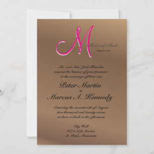 Bronze Copper Pecan Oak Customisable Dark Invitation