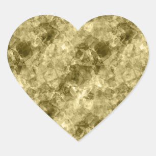 Bronze Crumpled Texture Heart Sticker