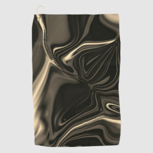 Bronze curves over brownish beige background golf towel