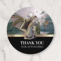Bronze Dragon Mediaeval Castle Metallic Birthday