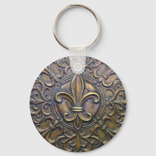Bronze Fleur D' Lis Key Ring (Front)