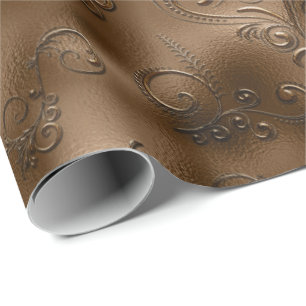 Bronze Flourishes Wrapping Paper