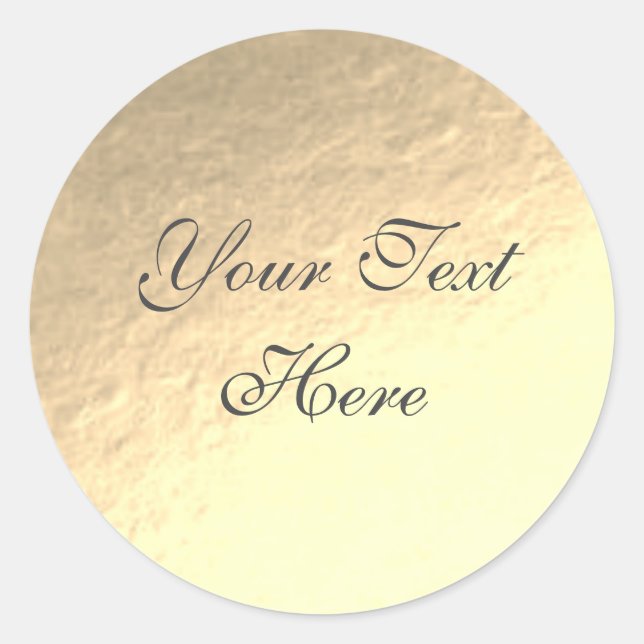 Bronze Foil Background Customisable Round Sticker (Front)