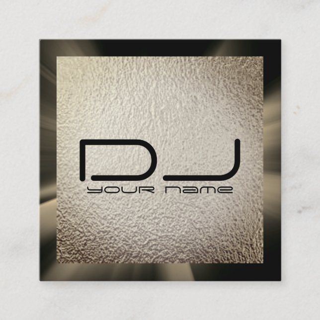 Bronze Foil DJ Square Business Card (Front)