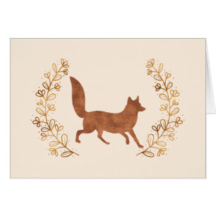 Bronze Fox and Wreath Note Card
