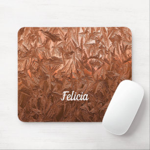 Bronze frost flowers pattern mouse pad