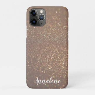 Bronze Glam Chic Glitter Personalised Name  Case-M iPhone 11 Pro Case
