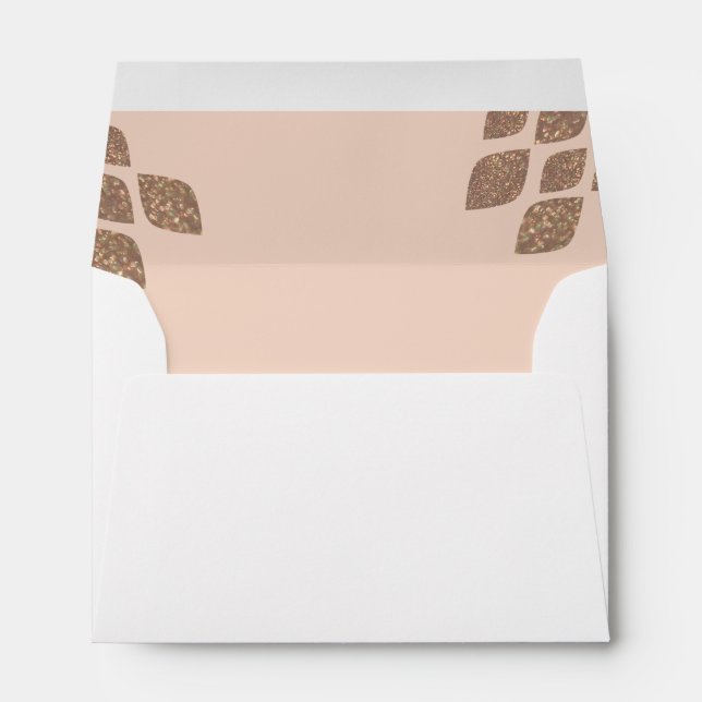 Bronze Glitter Peach Joy Xmas Matching Envelope (Back (Bottom))