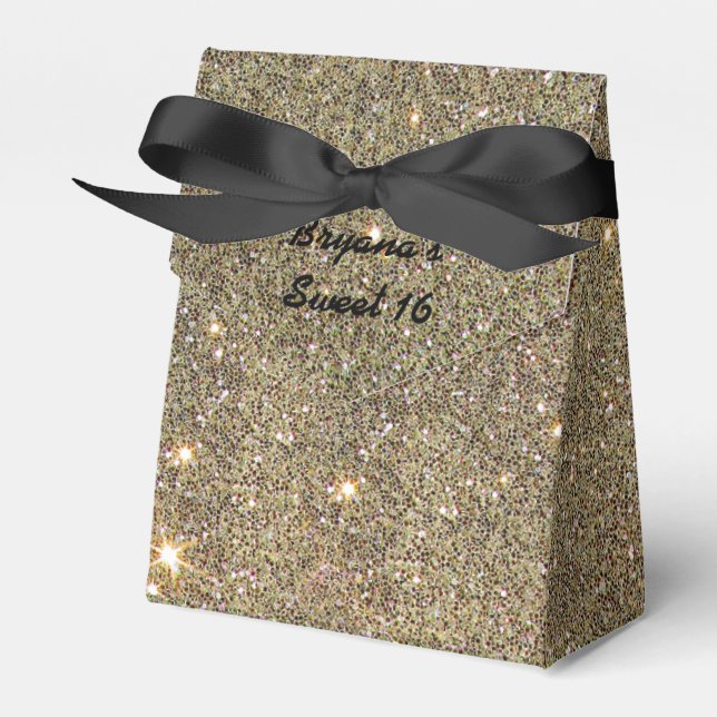 Bronze Glitter Sparkle Birthday Party Favour Boxes (Front Side)