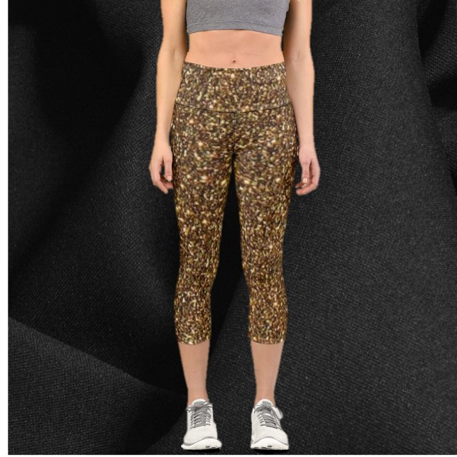 Bronze Glitter Sparkle Capri Leggings (Creator Uploaded)
