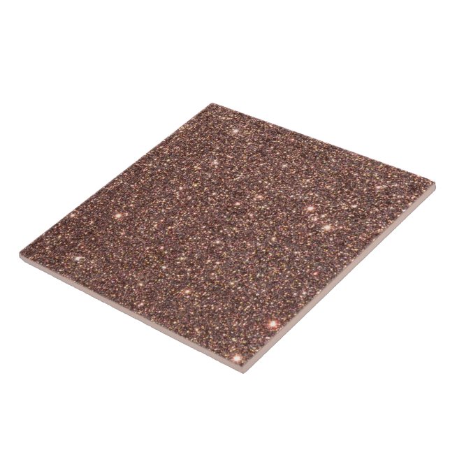 Bronze Glitter Sparkles Ceramic Tile (Side)