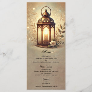Bronze Glowing Lantern Romantic Rustic Menu