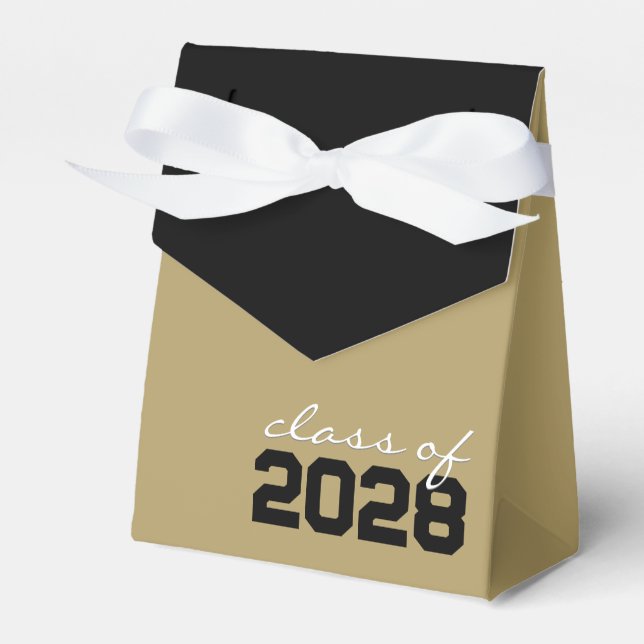Bronze Gold & Black Graduation Favour Boxes (Front Side)