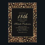 Bronze Gold Black Leopard 18th Birthday Party Invitation<br><div class="desc">Elegant and stylish bronze,  gold,  and black leopard/cheetah print 18th birthday party invitation for women.   Text is customisable,  so make it your own.  Contact us for help with customisation or to request matching products.</div>